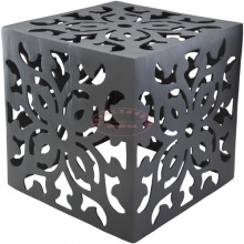 六面镂空金属正方体艺术桌 室内客厅茶几 可加玻璃大理石桌面