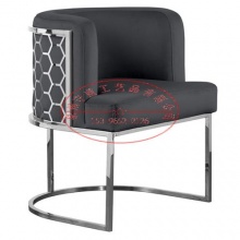 北欧金属酒店餐厅座椅 居家厨房餐椅 半圆形靠背软垫