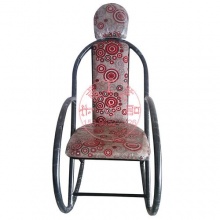 休息室金属摇椅-放在庭院晒太阳,阳台用的黑色扶手椅 有软垫靠背