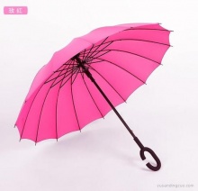 免持广告伞c型长柄16骨雨伞定制定做_定制_创意雨伞_旭雅雨伞厂
