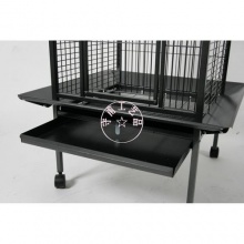 居家金属鹦鹉笼 宠物医院鸟笼 单门 四个不锈钢碗 带脚轮(工厂加工)