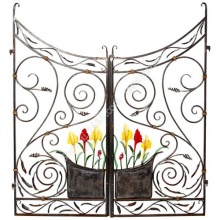 手工制作庭院大门花园大门别墅庭院大门金属花篮铁丝束带装饰