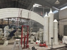 冰冰水上乐园玻璃钢城堡门头雕塑 淘气堡景观户外大型尚雕坊设计-户外