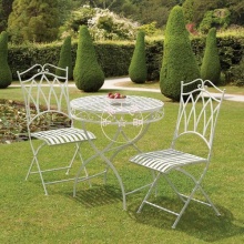 现代的花园和酒店露台金属桌椅套装 可折叠 1桌2椅