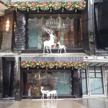【酒店商场】重庆北辰酒店大门装饰迎宾摆件彩绘鹿雕塑-酒店商场