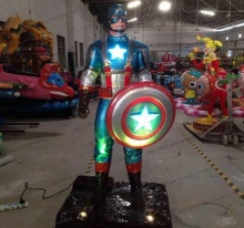 【科幻影视人物】炫酷加灯光效果美国队长玻璃钢雕塑怎么搭都不土鳖!-