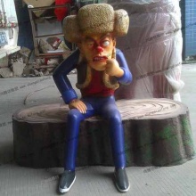 【动画影视人物】熊出没光头强雕塑——由于剧情需要,他每次都要失败