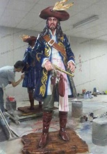 【影视人物】道德与节操备受质疑的船长,加勒比海盗杰克船长雕塑-科幻
