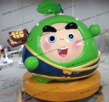 【动画影视人物】头上有一片叶子上面系着一个头巾的青苹果形状果冻雕