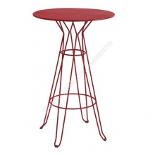 圆形简易铁艺咖啡桌奶茶桌高脚桌金属桌面