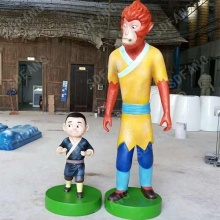 孙悟空猴子卡通形象玻璃钢雕塑商场美陈公园广场户外摆件-卡通形象人