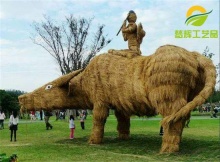 动物牛稻草工艺品_农庄稻草工艺品_梦辉工艺品