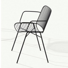 可堆叠高脚椅简约休闲餐椅铁网靠背设计铁艺酒吧椅子