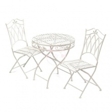 现代的花园和酒店露台金属桌椅套装 可折叠 1桌2椅