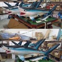 【海洋动物雕塑】鲨鱼玻璃钢雕塑挂件 中庭吊饰逼真还有爱-海洋动物雕
