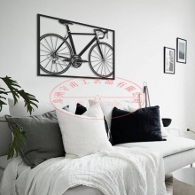 大号自行车壁挂墙艺术 自行车墙艺术 金属黑色 客厅墙壁装饰